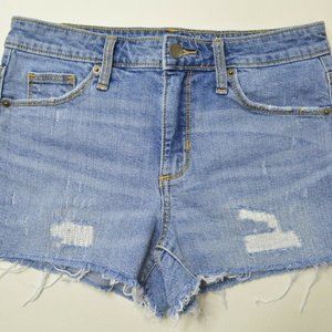 Universal Thread Sz 2 / 26 Women HIGH RISE SHORTIE Denim CUTOFF Blue Jean SHORTS
